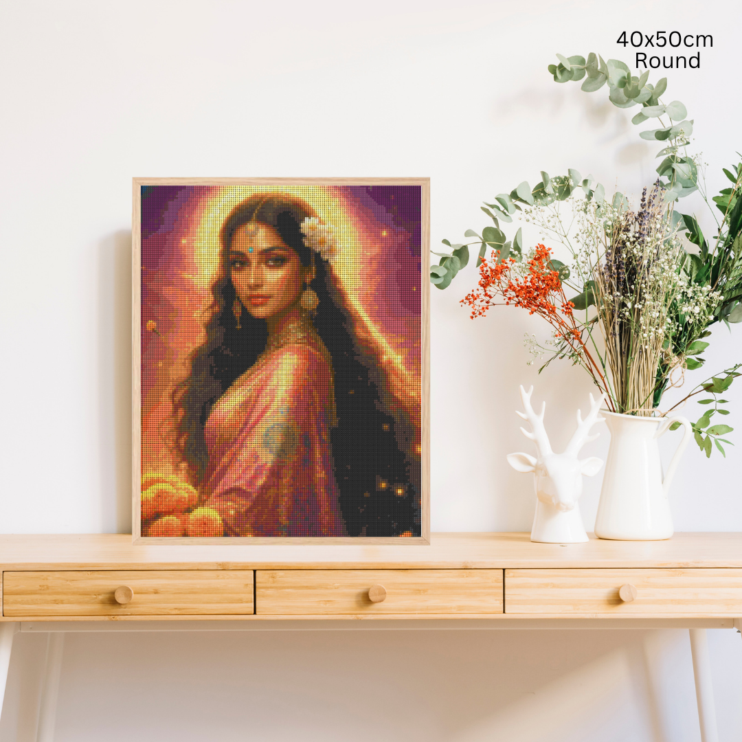 Indian & Marigolds: Diamond Painting Collection