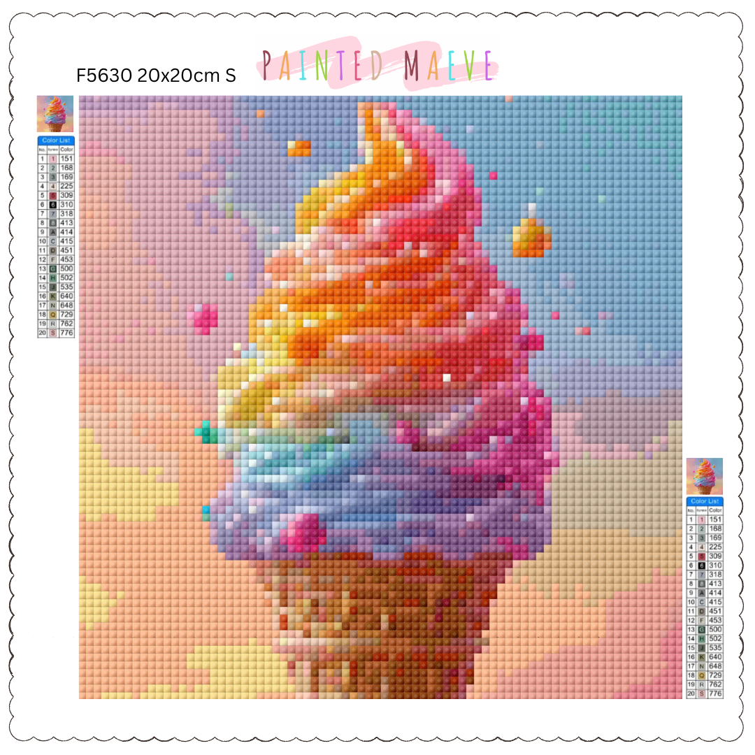 Rainbow Ice Cream: Diamond Painting Collection