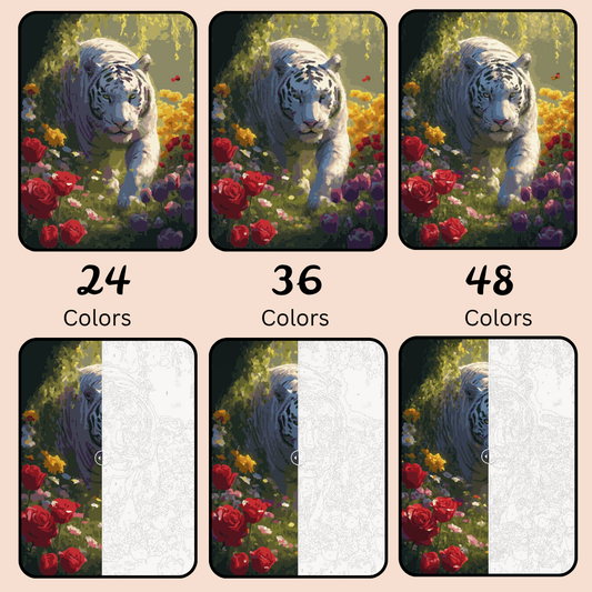 Tigress of Tranquility: Paint-by-Number Collection (24/36/48 colors | No Frame)