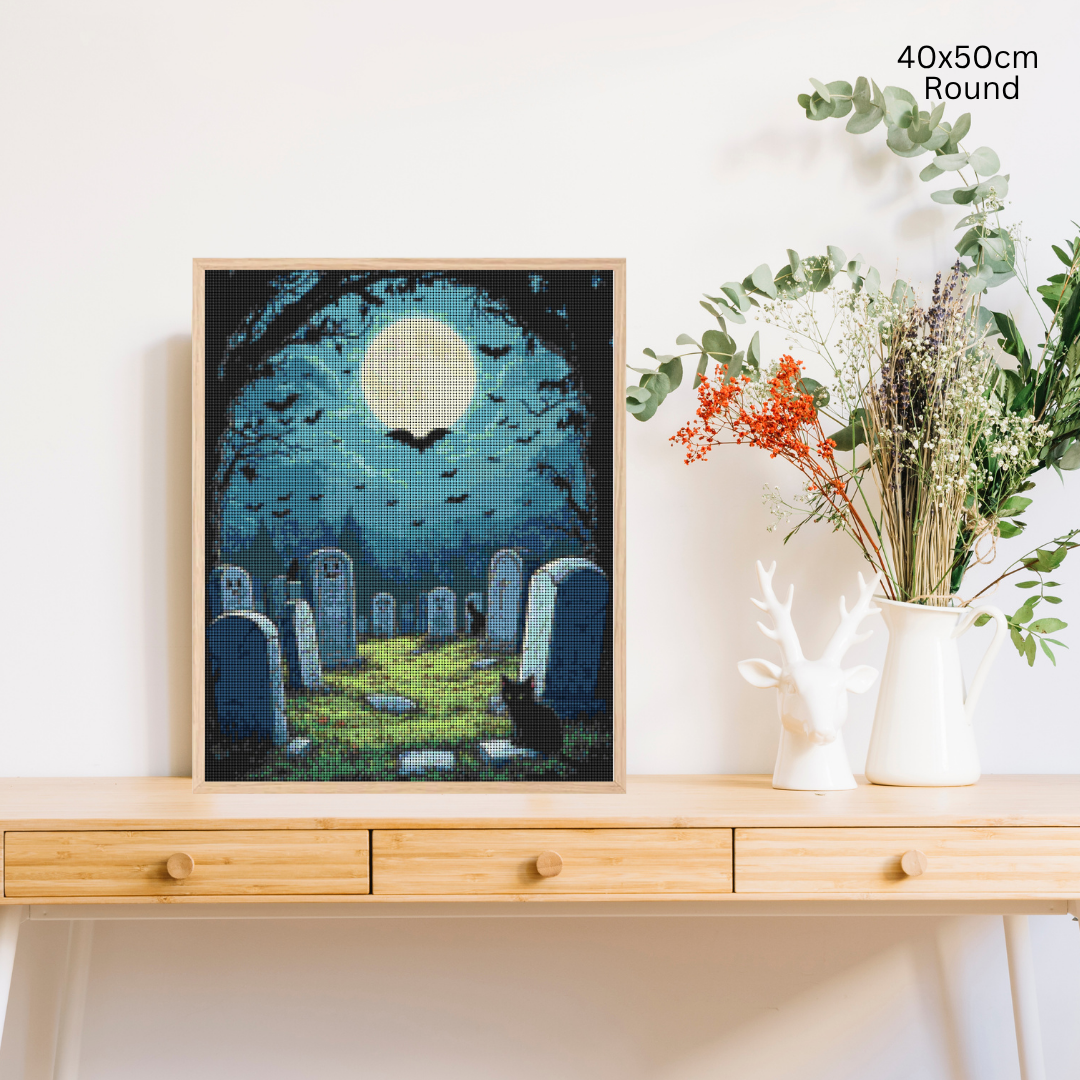 Spooky Cemetary: Diamond Painting Halloween Collection