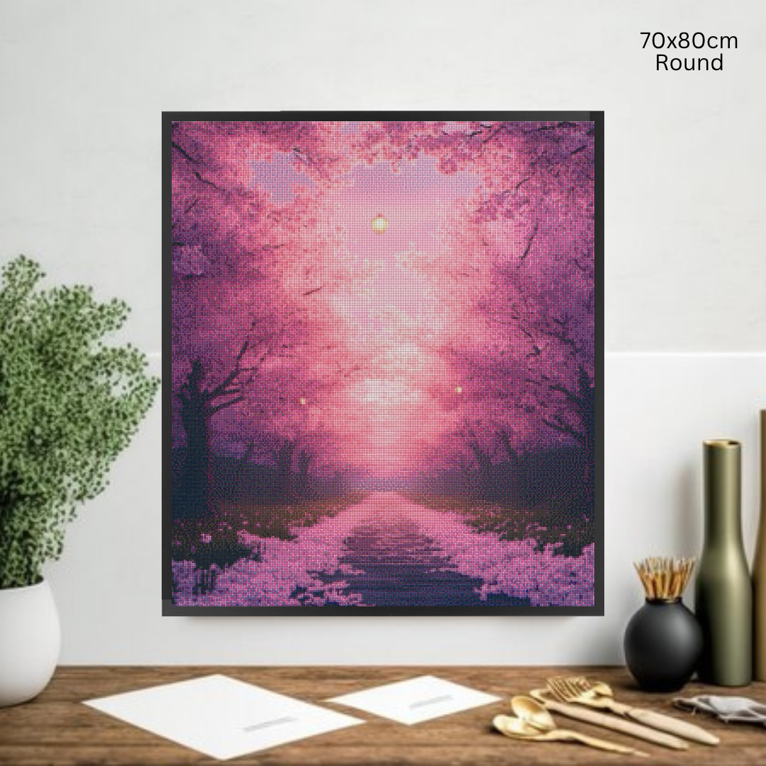Cherry Blossom Stroll: Diamond Painting Collection