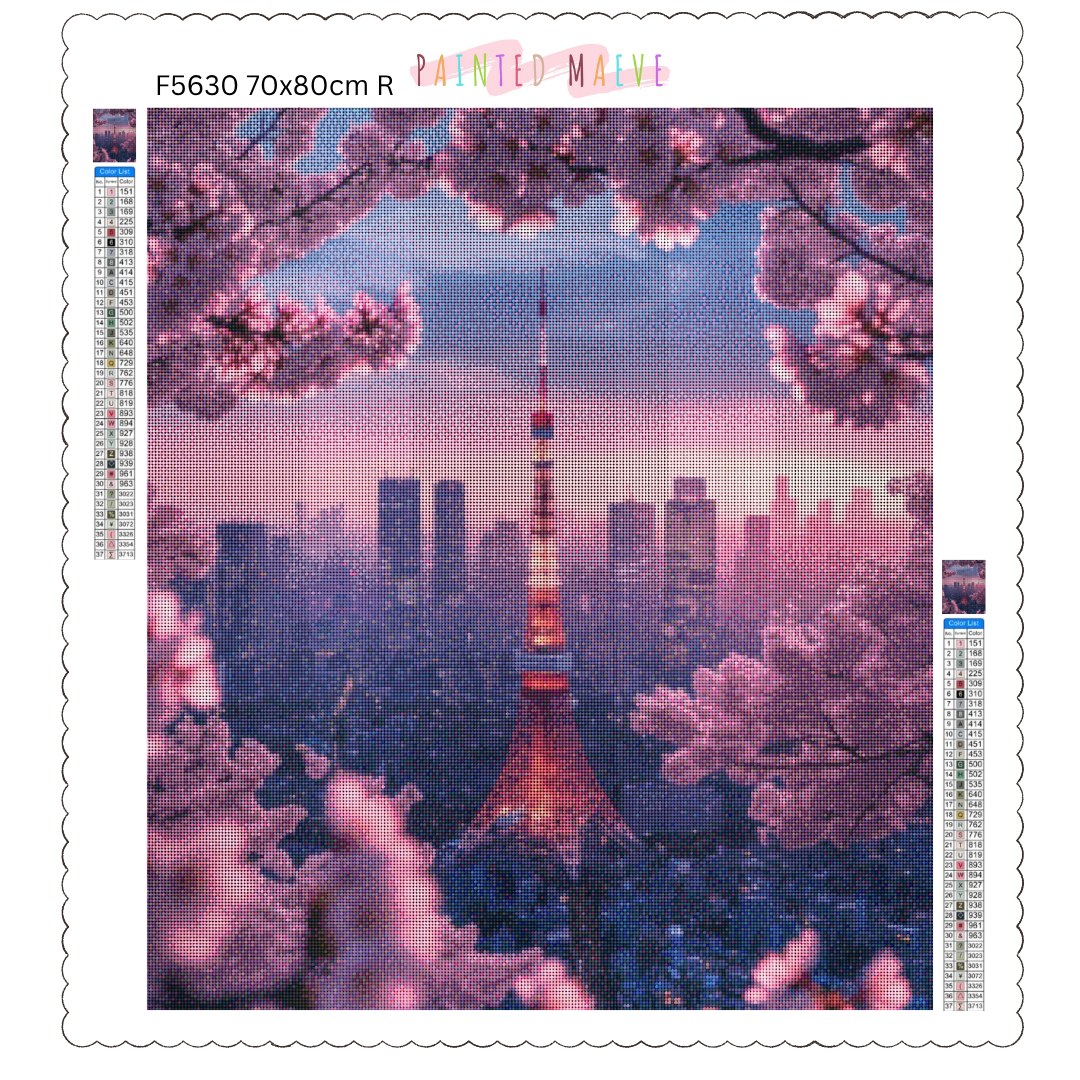 Cherry Blossom Glow: Diamond Painting Collection
