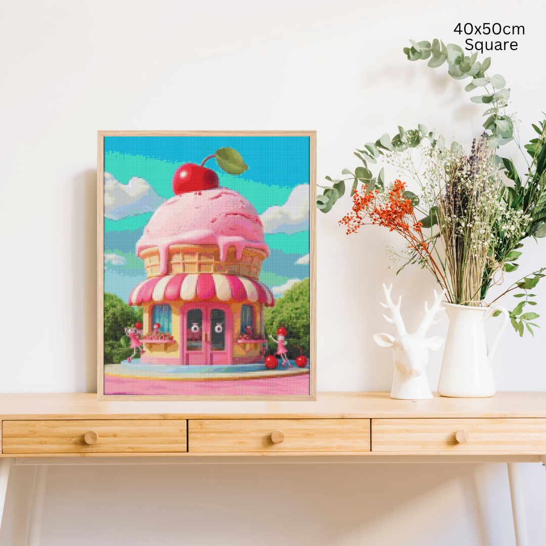 Strawberry Ice Cream Shop: Diamond Painting Collection