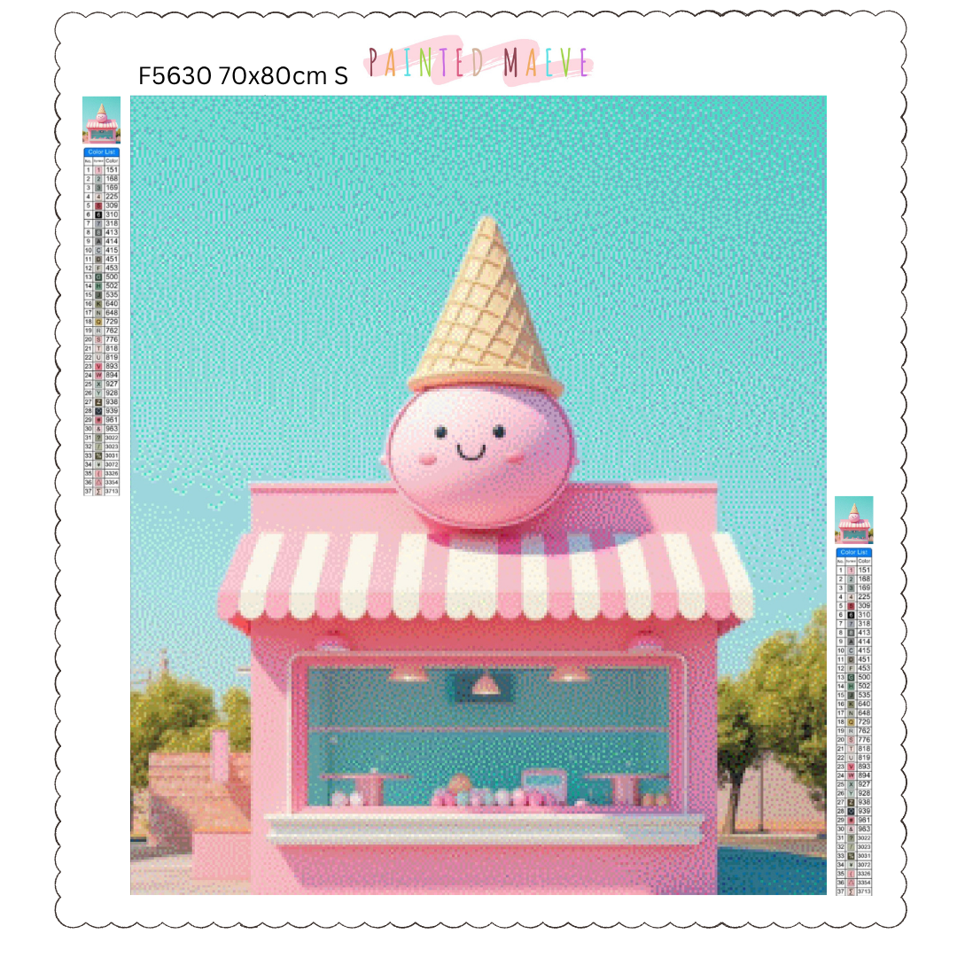 Cream and Cone Hut: Diamond Painting Collection