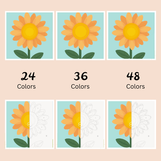 Sunny Petals: MINI Paint-by-Number Collection (24/36/48 colors | No Frame)