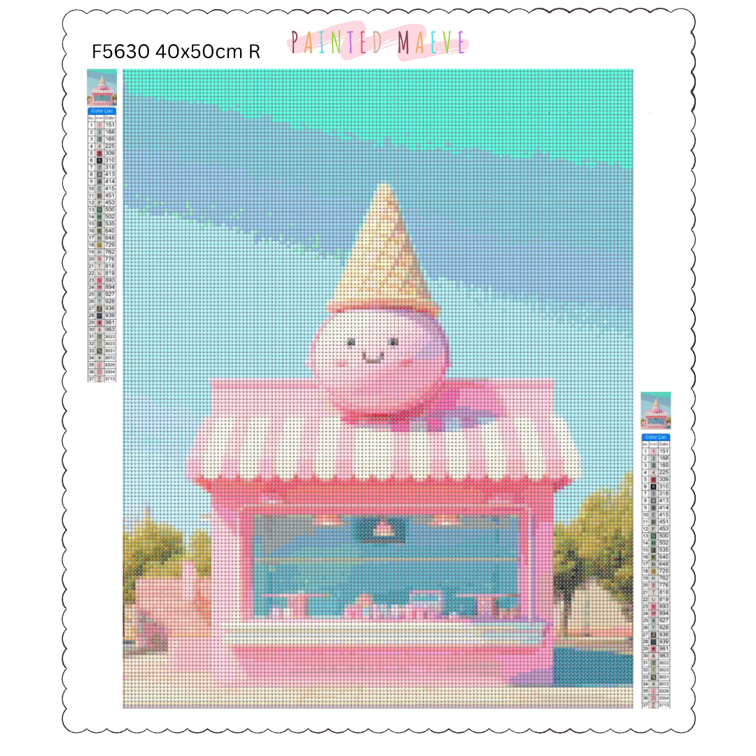 Cream and Cone Hut: Diamond Painting Collection