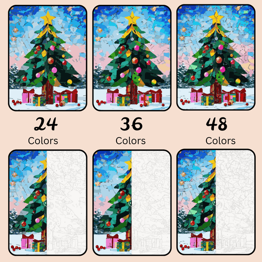 Pieces of Christmas: Paint-by-Number Christmas Collection (24/36/48 colors | No Frame)