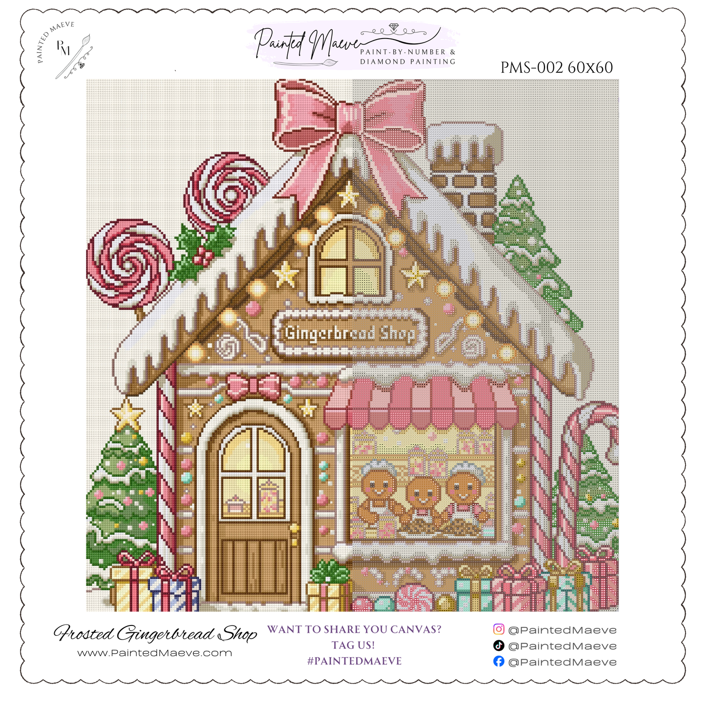 Frosted Gingerbread Shop: Hand-Rendered Diamond Painting Christmas Collection
