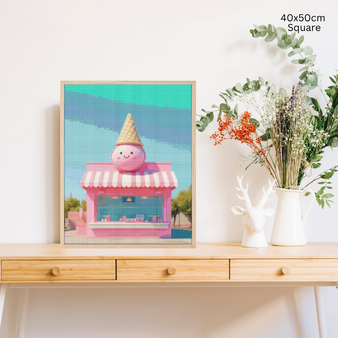 Cream and Cone Hut: Diamond Painting Collection