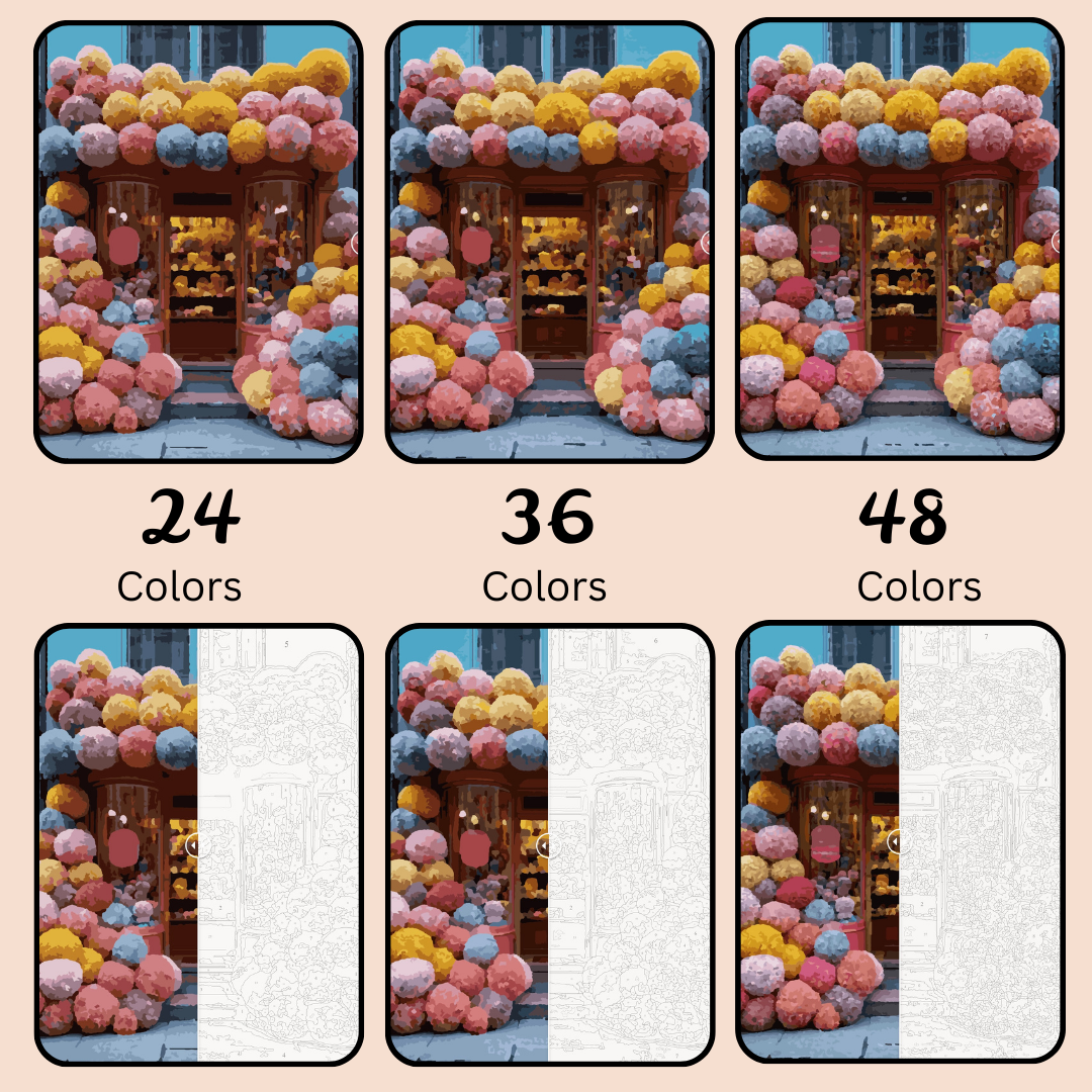 Yarn and Fluff Shop: Paint-by-Number Collection (24/36/48 colors | No Frame)
