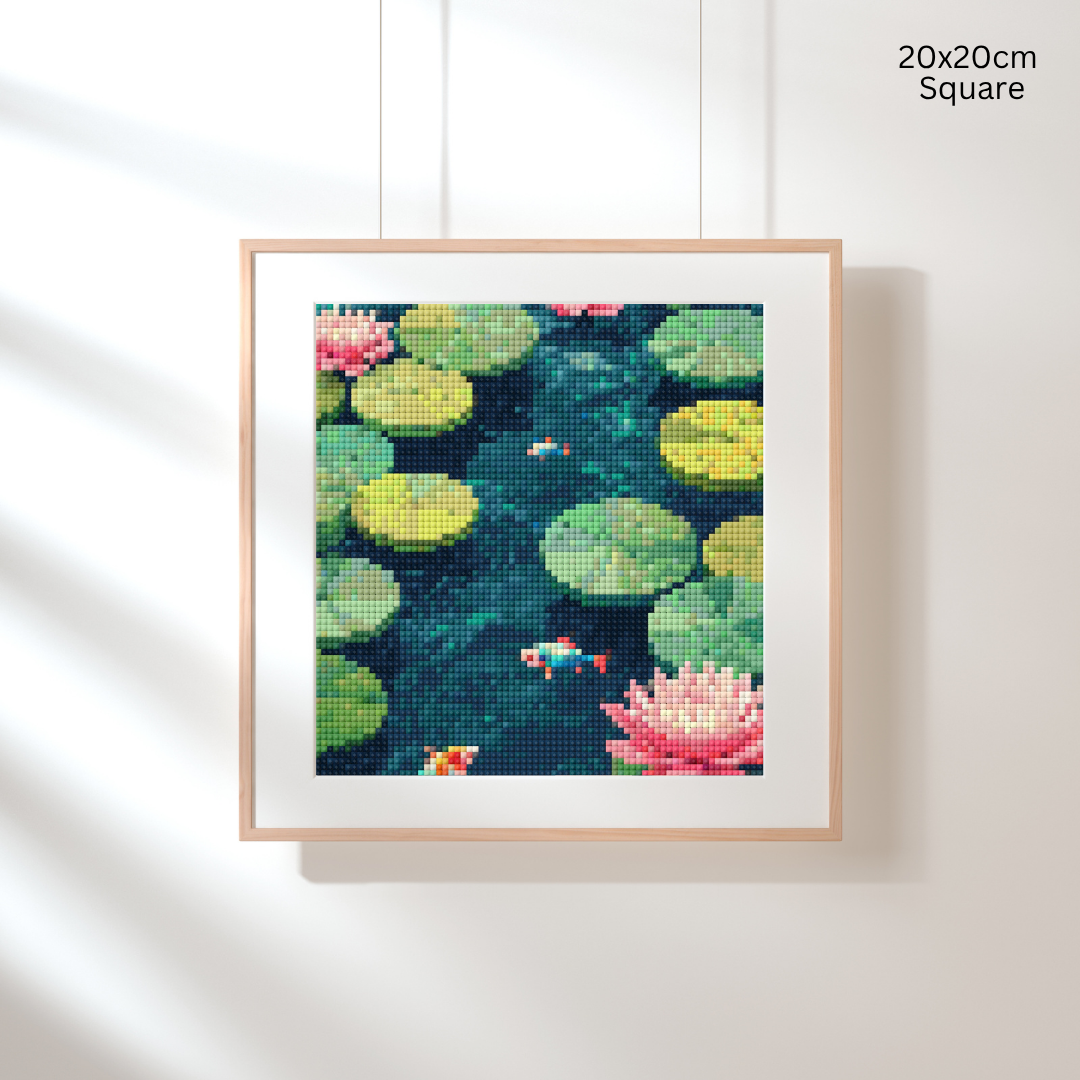 Lotus Pond: Diamond Painting Collection
