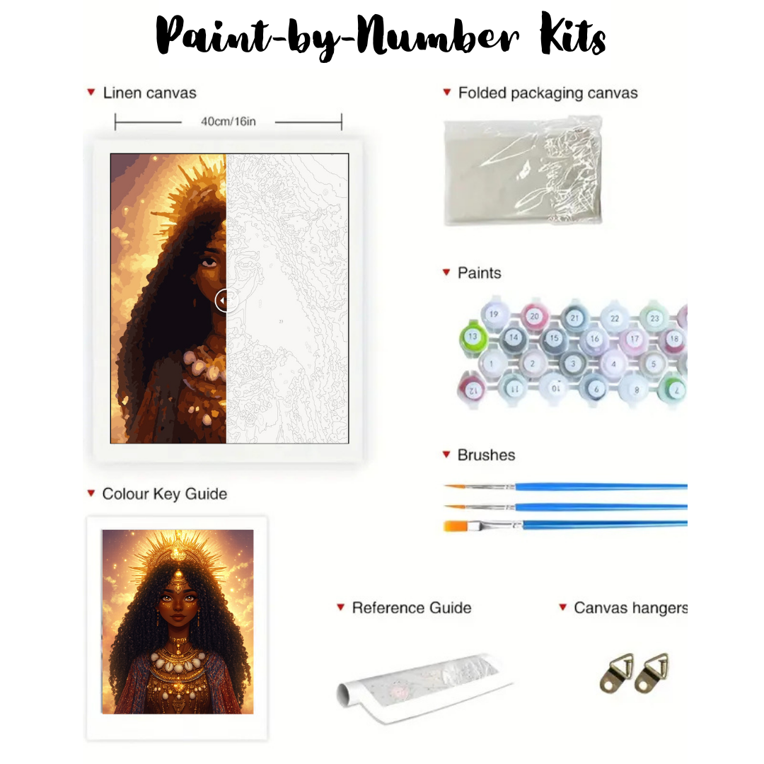 African Beauty: Paint-by-Number Collection (24/36/48 colors | No Frame)