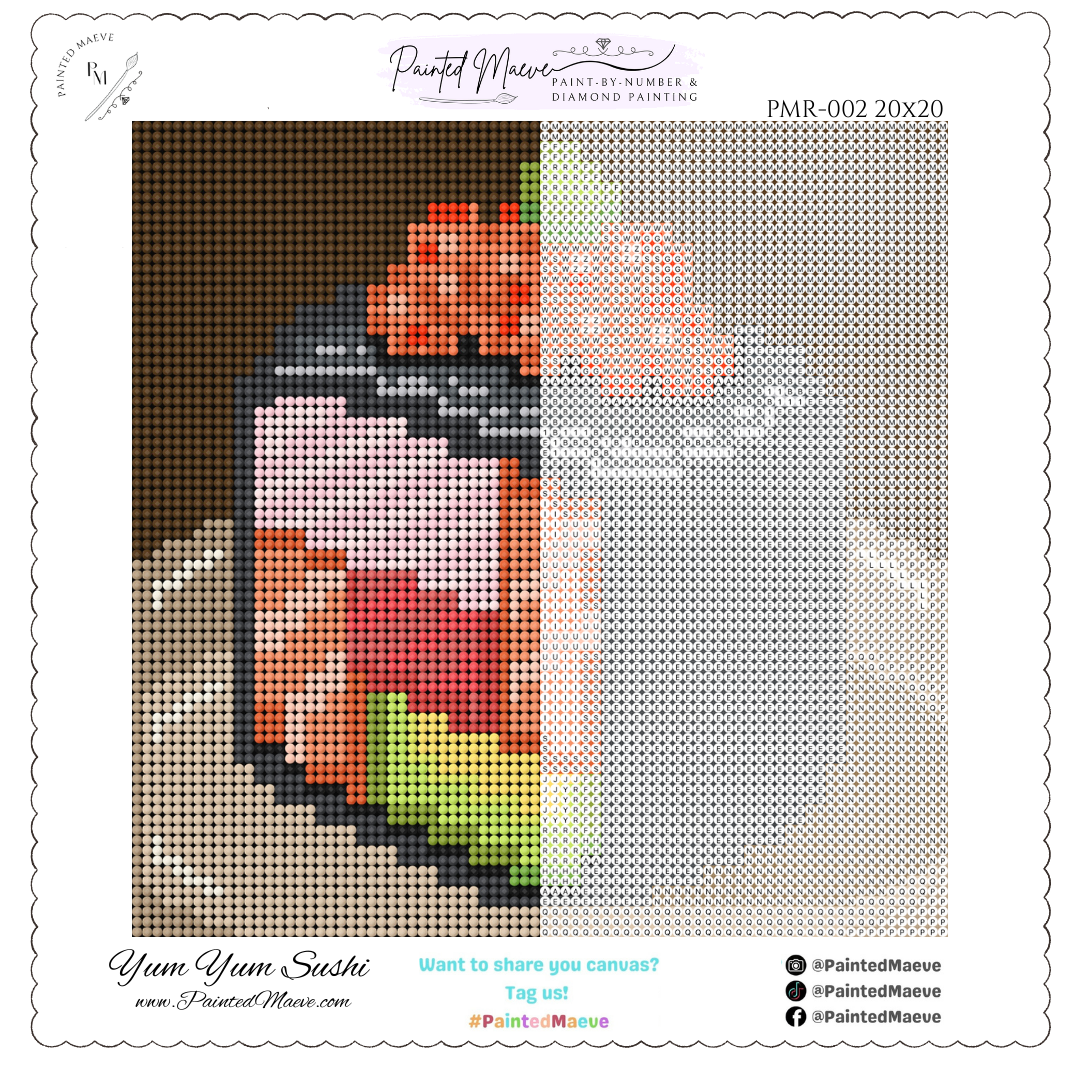 Yum Yum Sushi: MINI Hand-Rendered Diamond Painting Collection