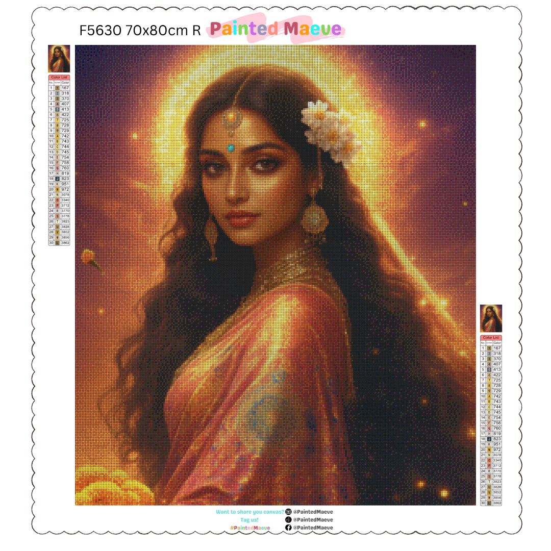 Indian & Marigolds: Diamond Painting Collection