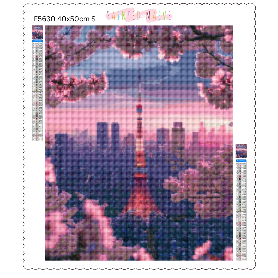 Cherry Blossom Glow: Diamond Painting Collection
