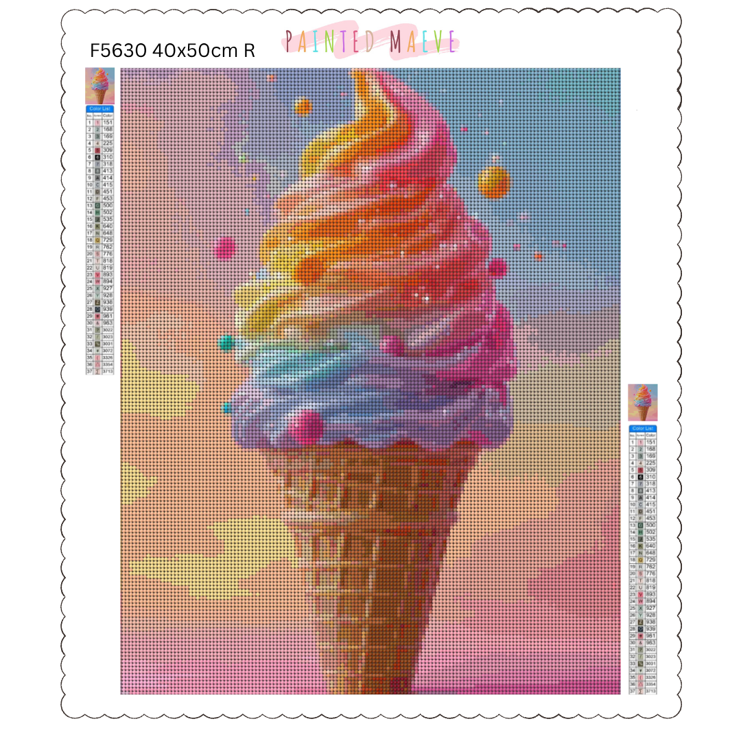 Rainbow Ice Cream: Diamond Painting Collection
