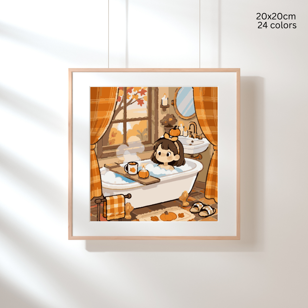 Autumn Bubble Bath: Paint-by-Number Collection (24/36/48 colors | No Frame)