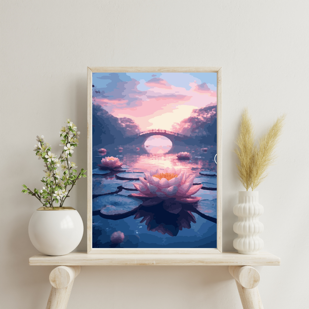 Water Lily Reflection: Paint-by-Number Collection (24/36/48 colors | No Frame)