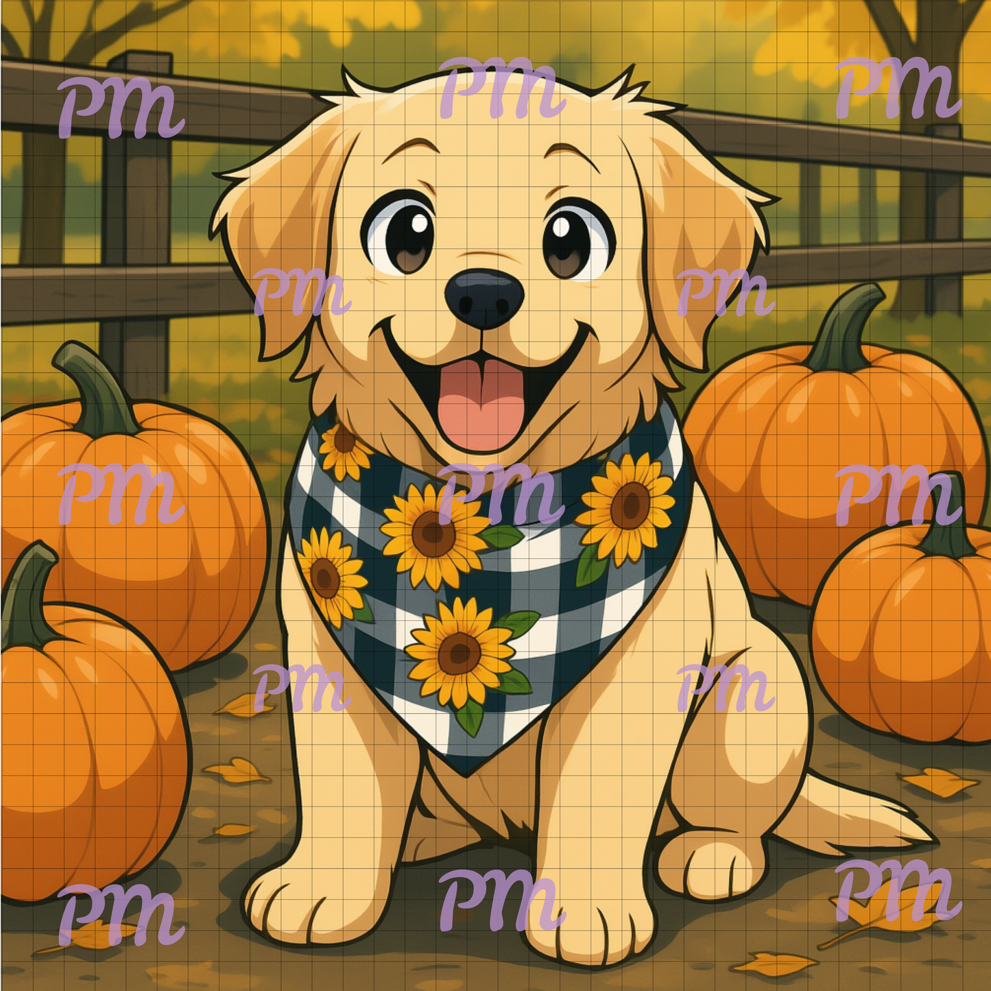 Pumpkin Patch Puppy: Hand-Rendered Diamond Painting Collection