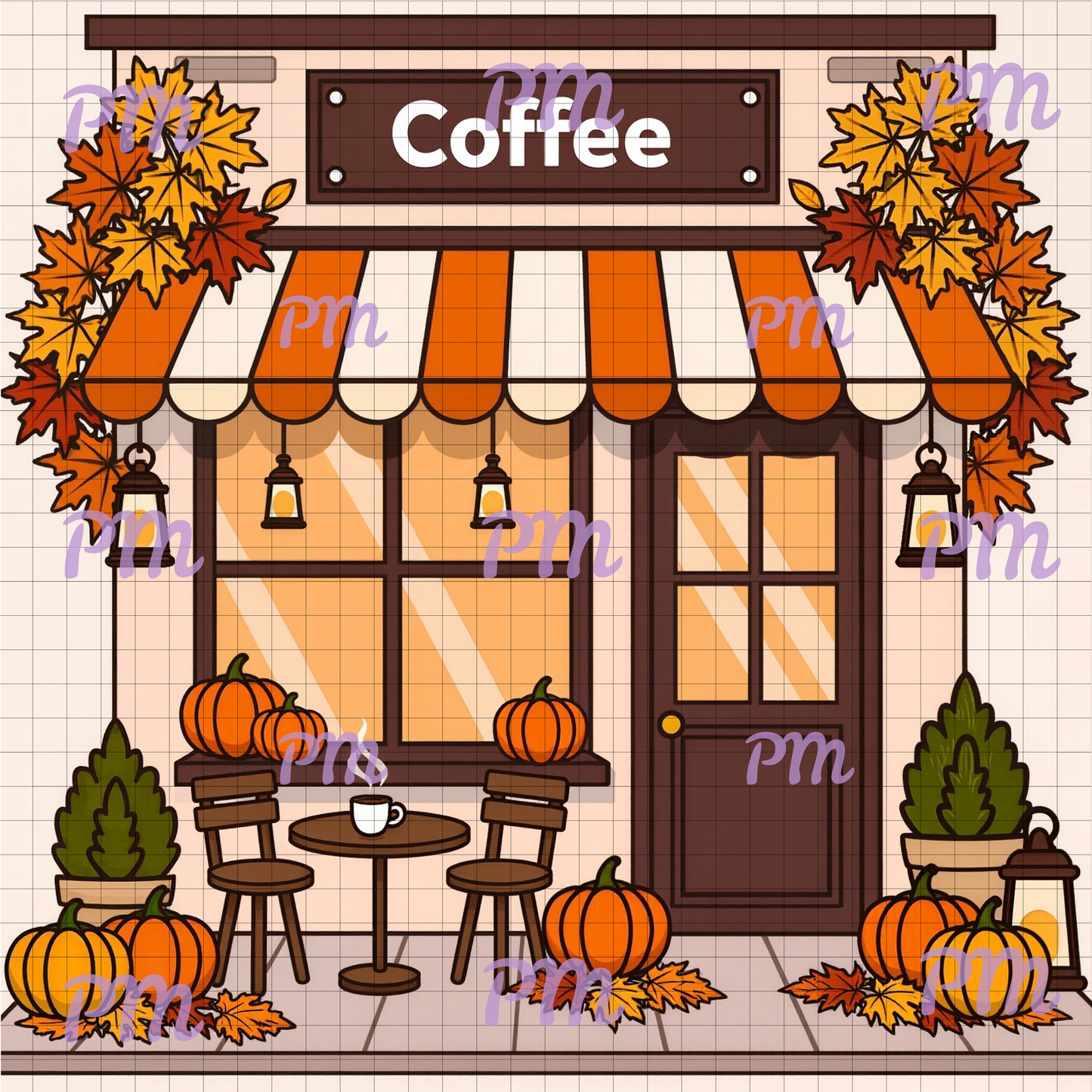 Pumpkin Brew Cafe: Hand-Rendered Diamond Painting Collection