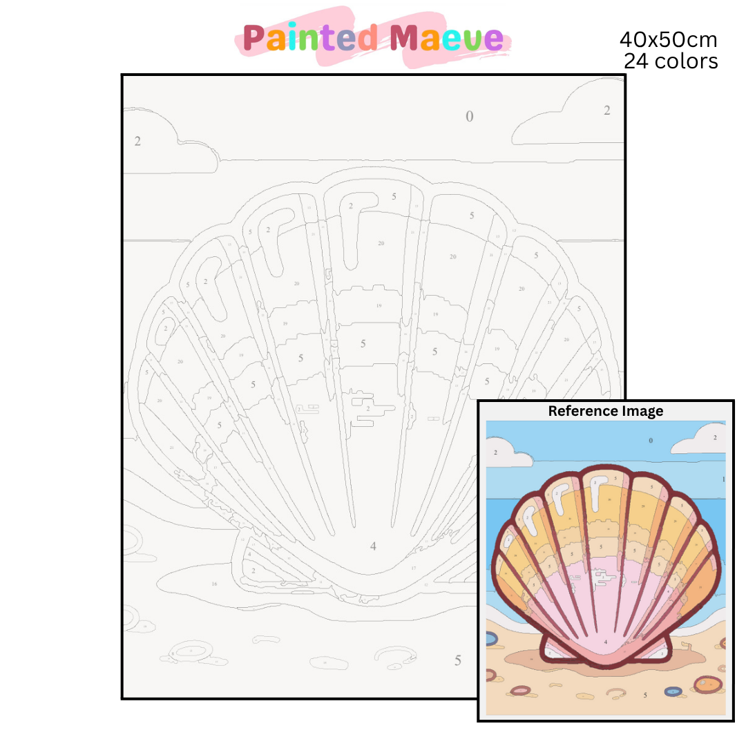 Shell by the Sea: Paint-by-Number Collection (24/36/48 colors | No Frame)