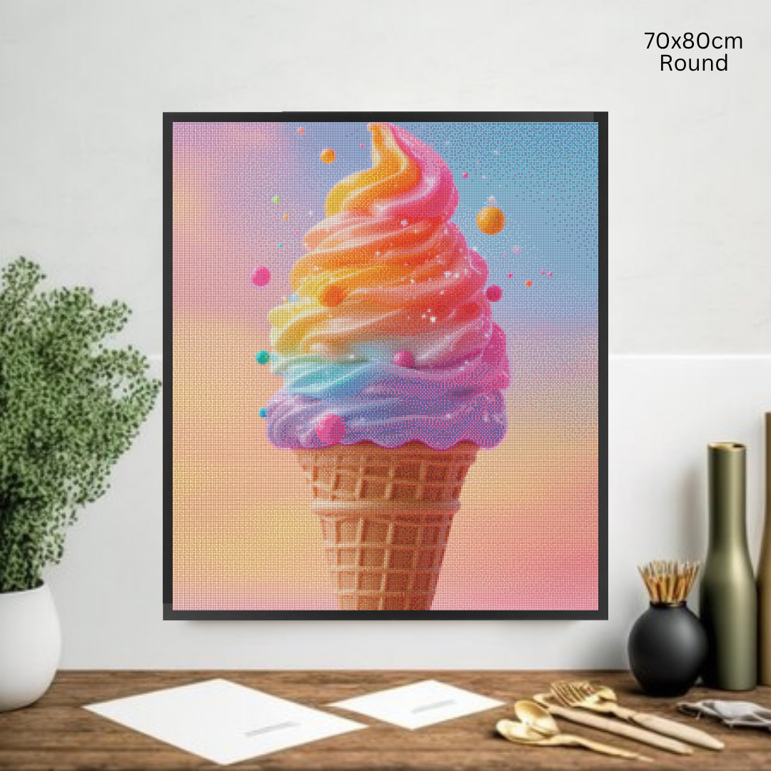 Rainbow Ice Cream: Diamond Painting Collection