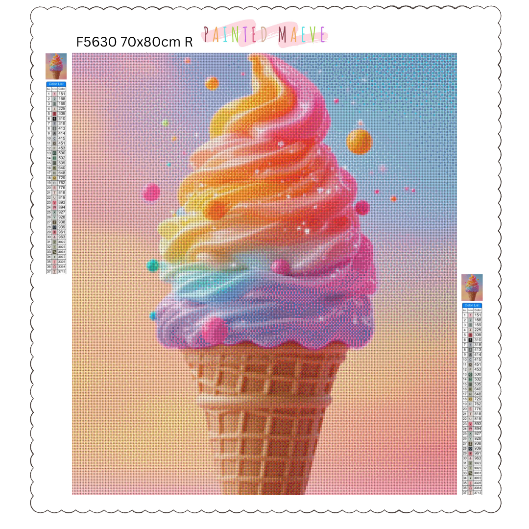 Rainbow Ice Cream: Diamond Painting Collection