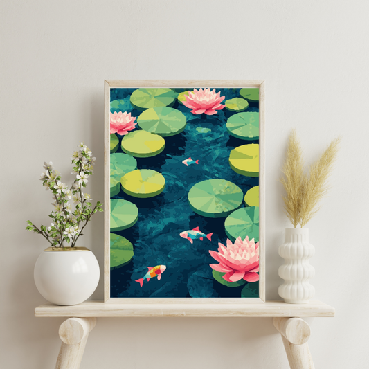 Lotus Pond: Paint-by-Number Collection (24/36/48 colors | No Frame)