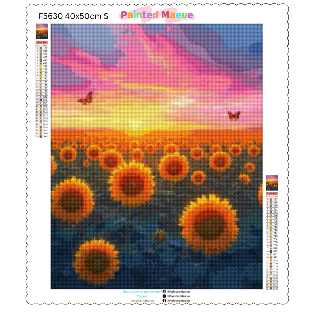 Sunrise Sunflower Meadow: Diamond Painting Collection