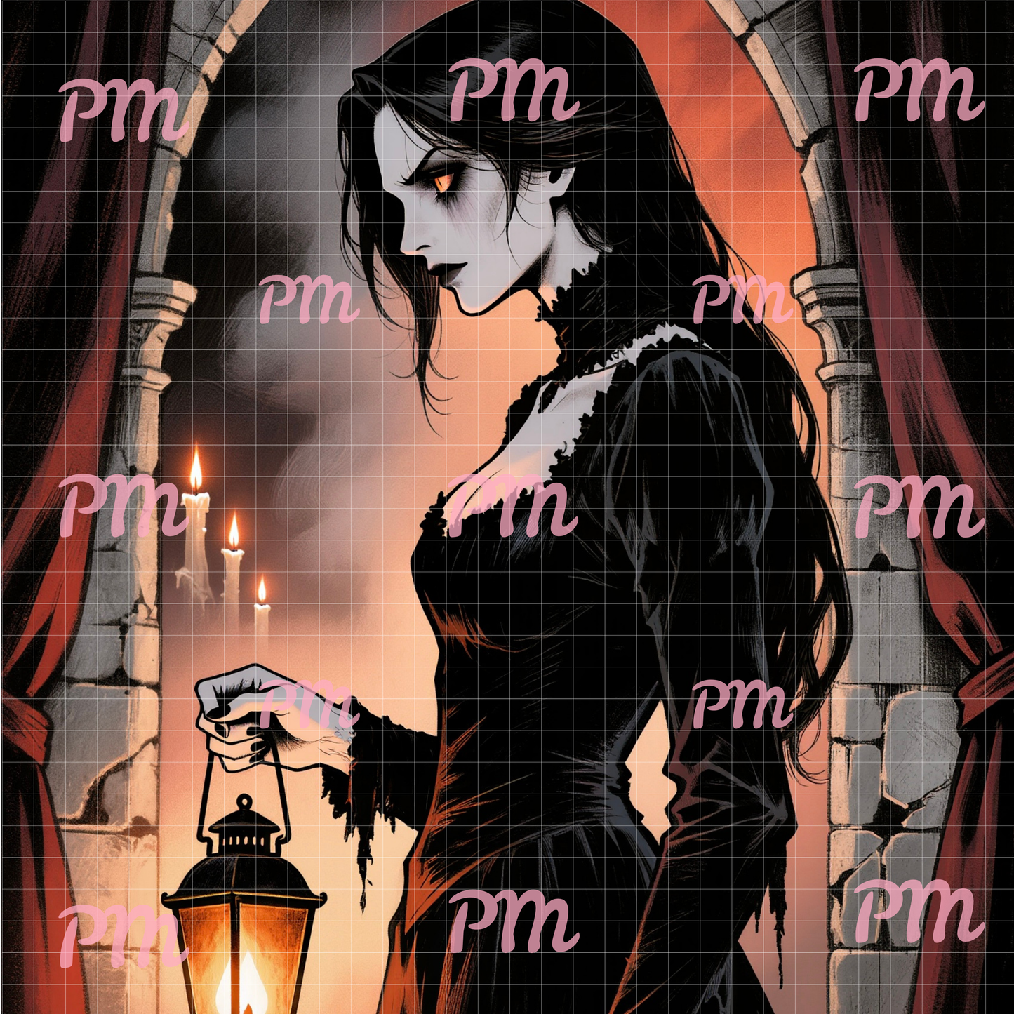 Crimson Hour Shadows: Diamond Painting Halloween Collection