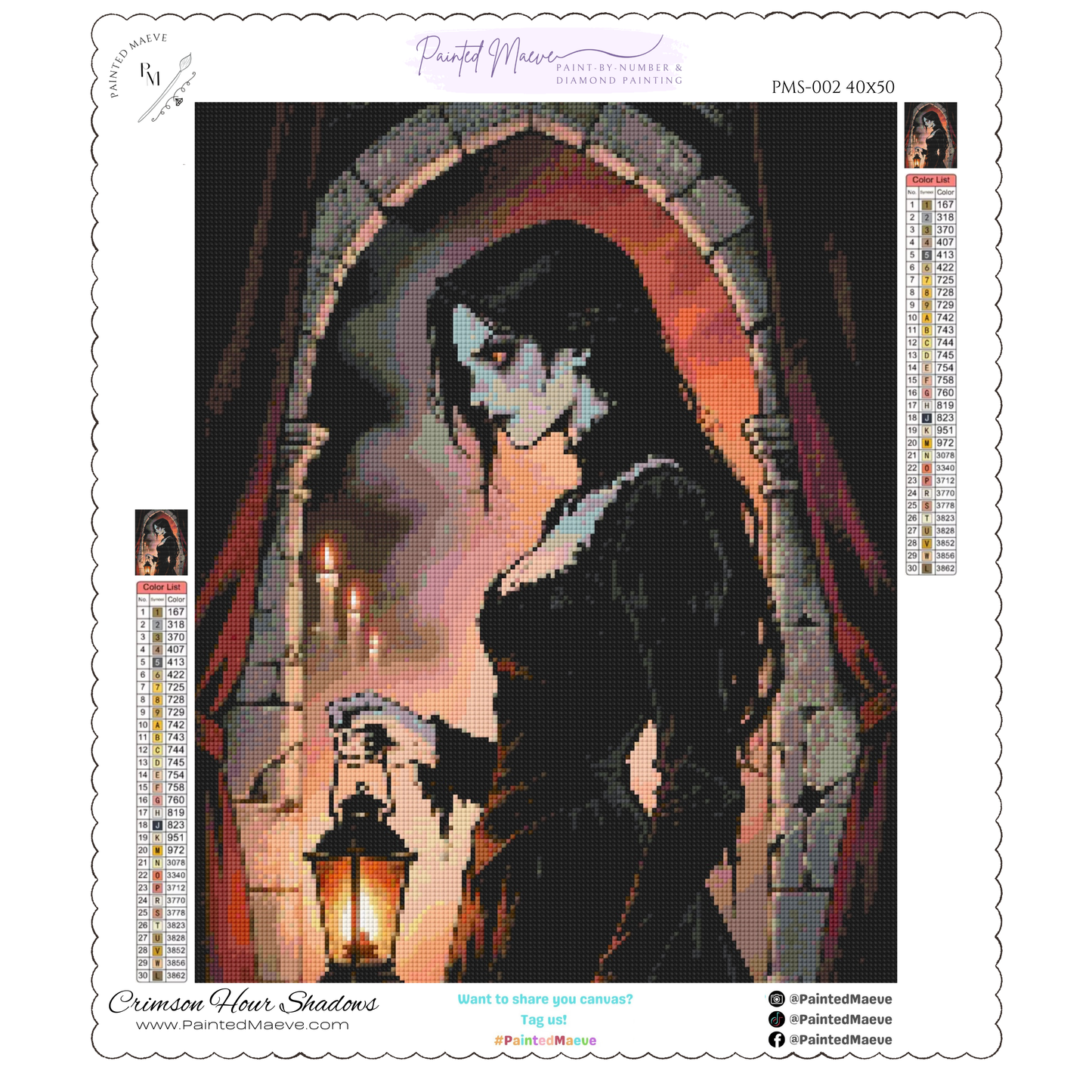 Crimson Hour Shadows: Diamond Painting Halloween Collection