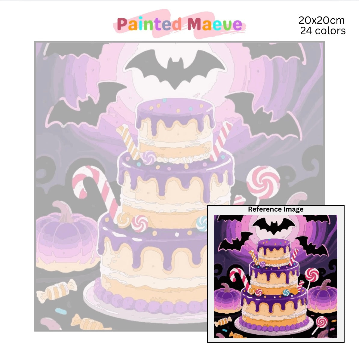 Batty for Sweets: Paint-by-Number Halloween Collection (24/36/48 colors | No Frame)