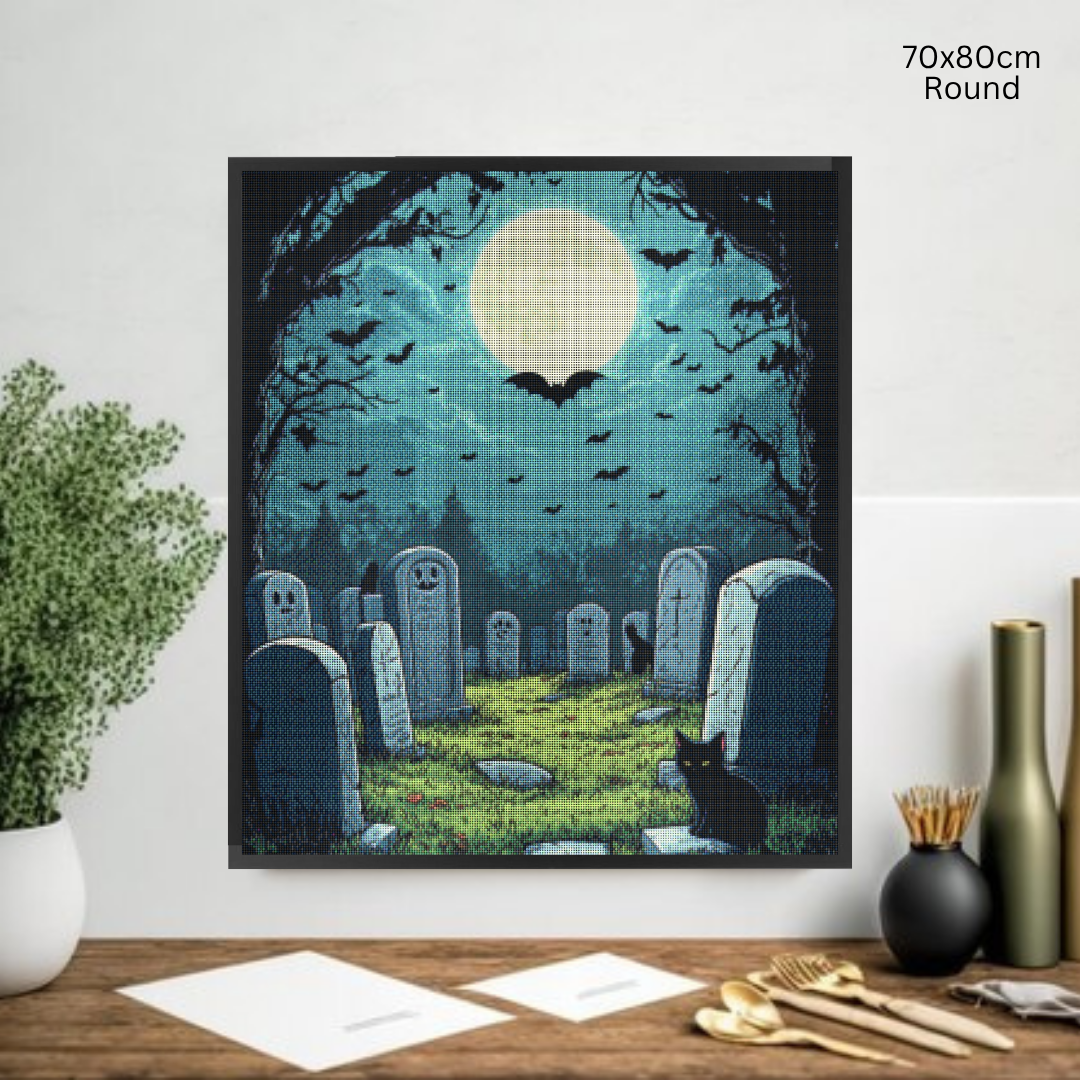 Spooky Cemetary: Diamond Painting Halloween Collection