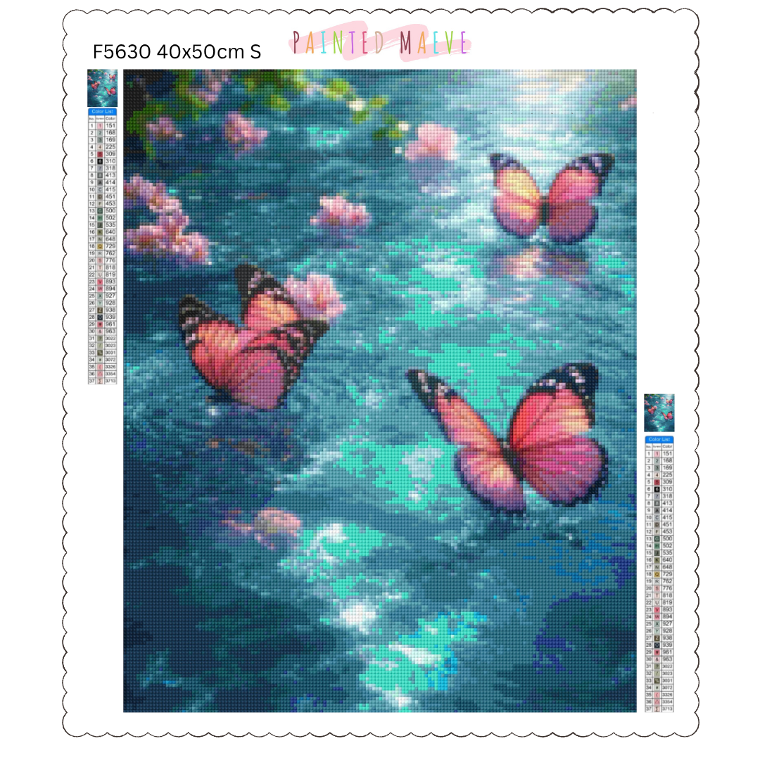 Delicate Blush Wings: Diamond Painting Collection
