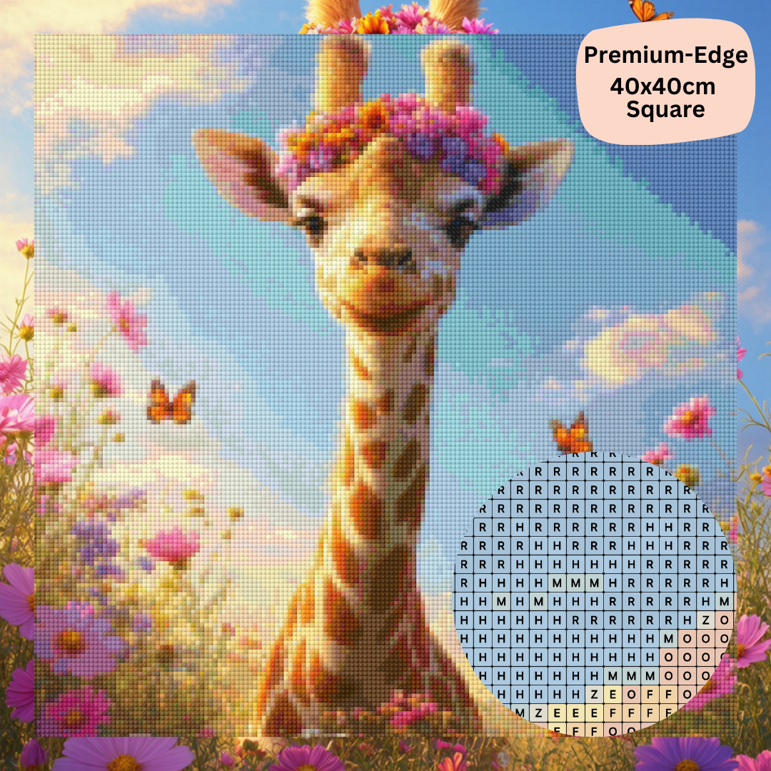 Sunny Giraffe Glow: Diamond Painting Collection