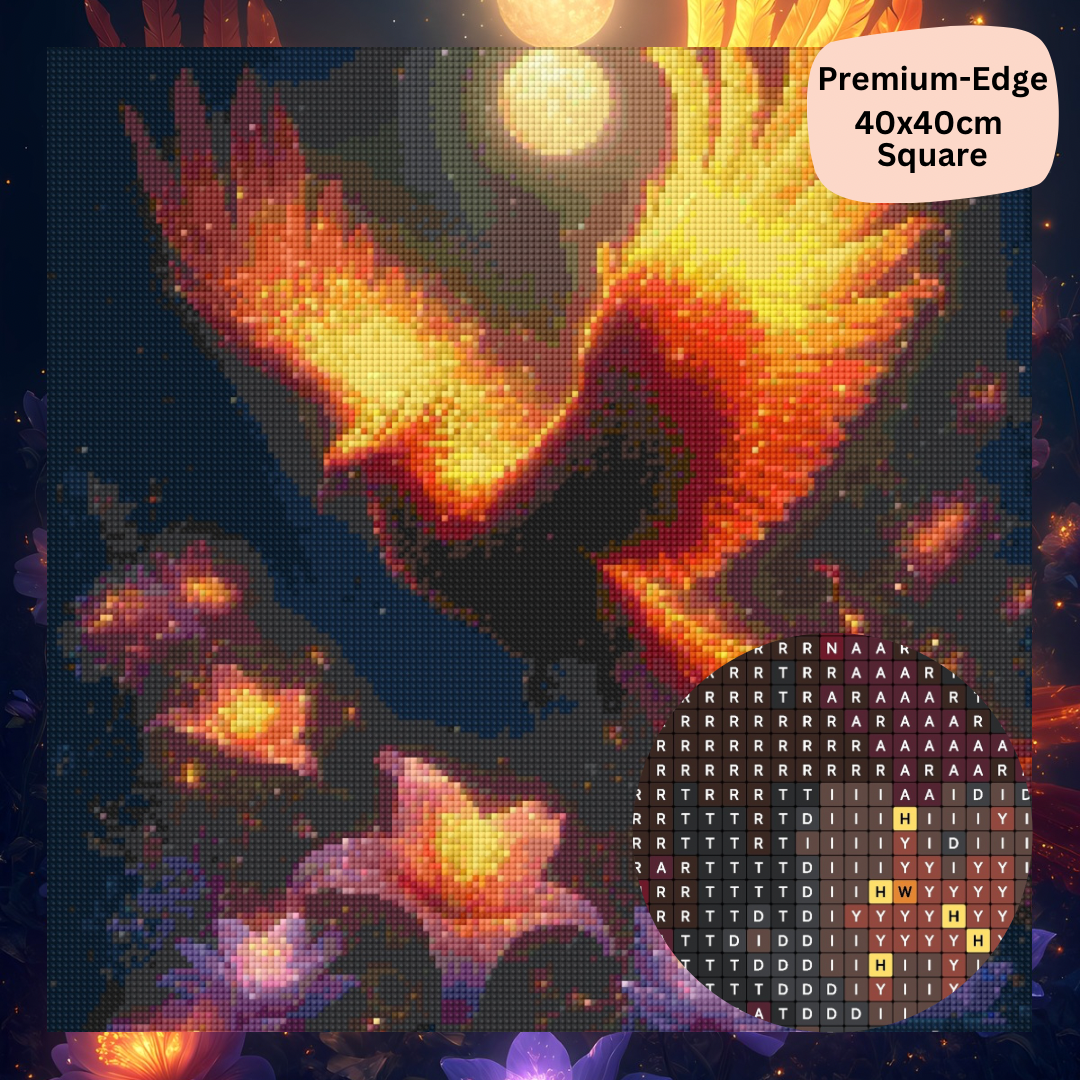 Golden Phoenix Glow: Diamond Painting Collection
