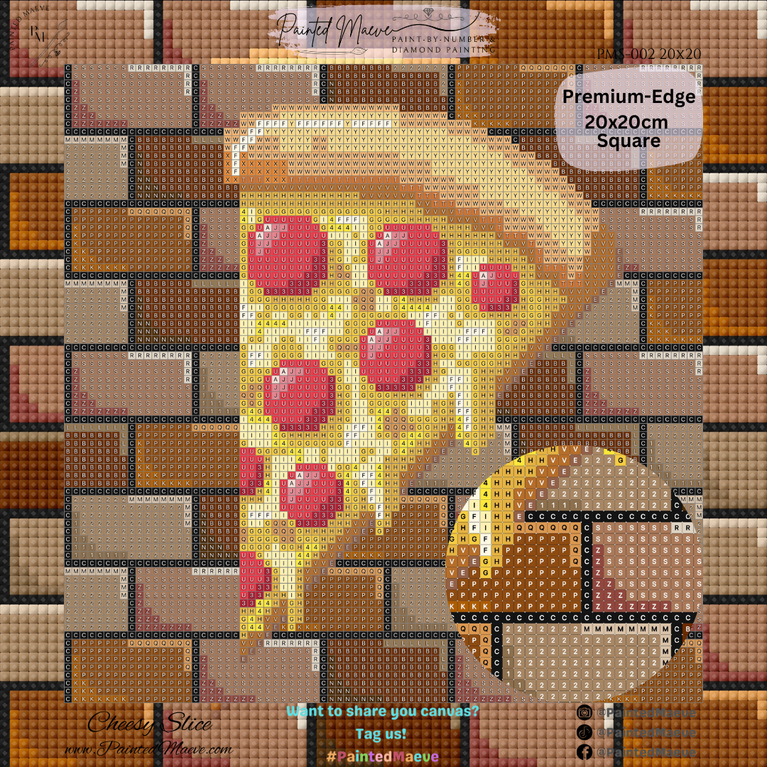 Cheesy Slice: MINI Hand-Rendered Diamond Painting Collection