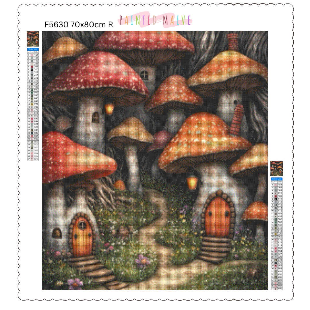 Tiny Mushroom Village: Diamond Painting Collection