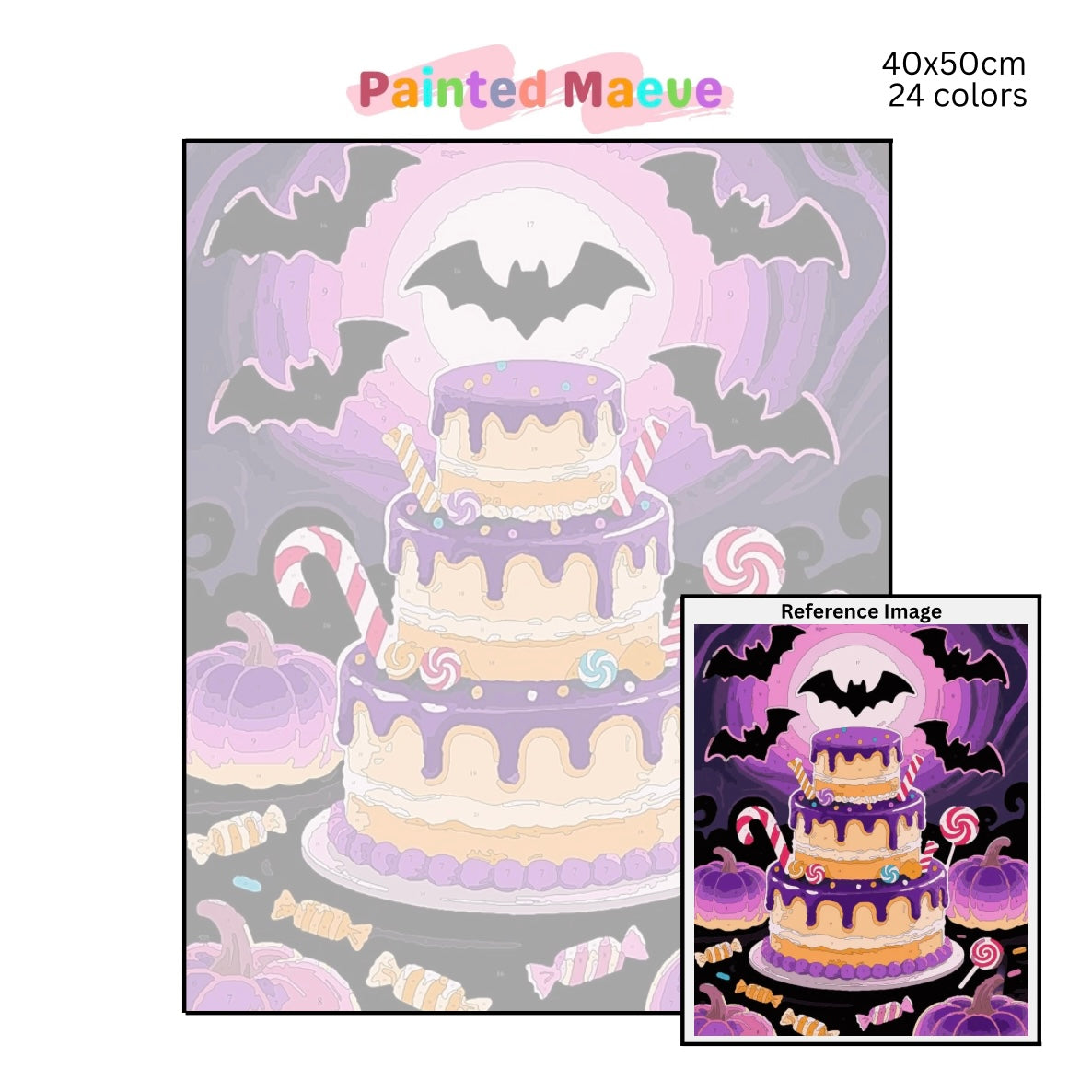 Batty for Sweets: Paint-by-Number Halloween Collection (24/36/48 colors | No Frame)