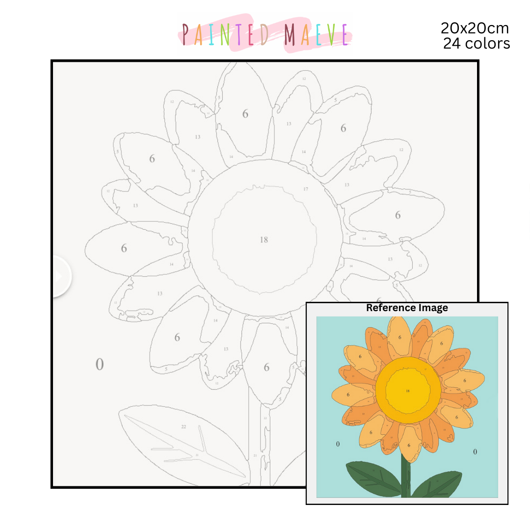 Sunny Petals: MINI Paint-by-Number Collection (24/36/48 colors | No Frame)