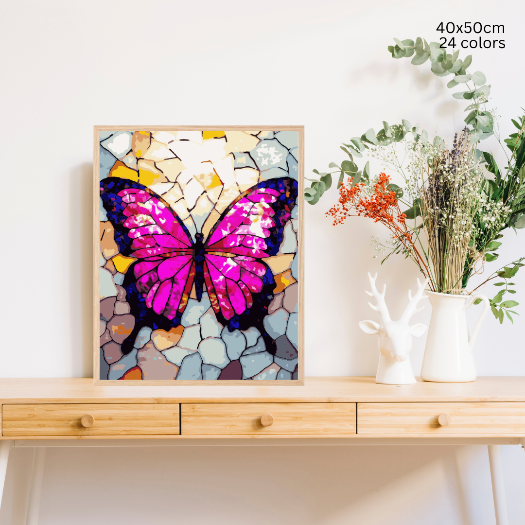 Butterfly Mosaic: Paint-by-Number Collection (24/36/48 colors | No Frame)
