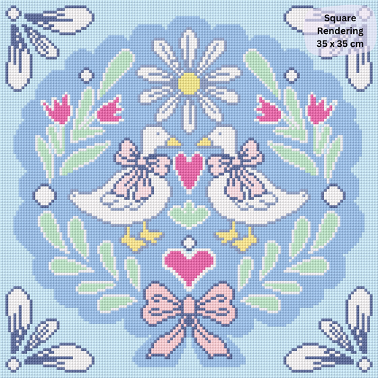 Goose Folk Art: Hand-Rendered Diamond Painting