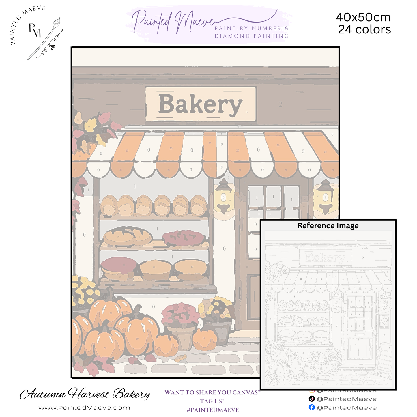 Autumn Harvest Bakery: Paint-by-Number Collection (24/36/48 colors | No Frame)
