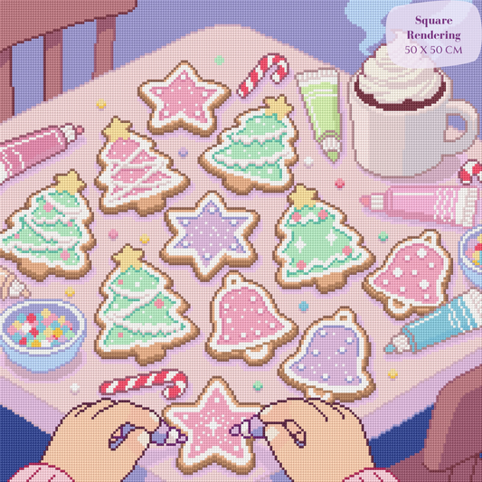 Gingerbread Cookies Hand-Rendered Diamond Painting