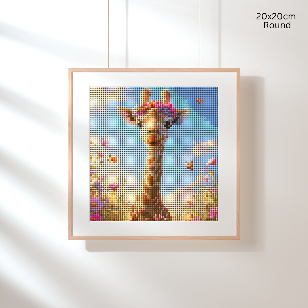 Sunny Giraffe Glow: Diamond Painting Collection