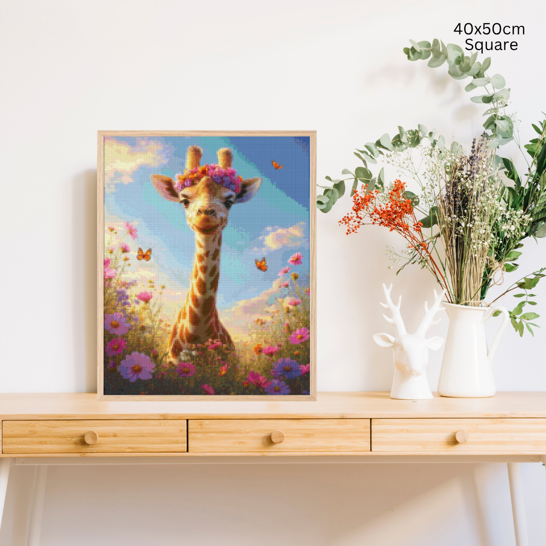 Sunny Giraffe Glow: Diamond Painting Collection