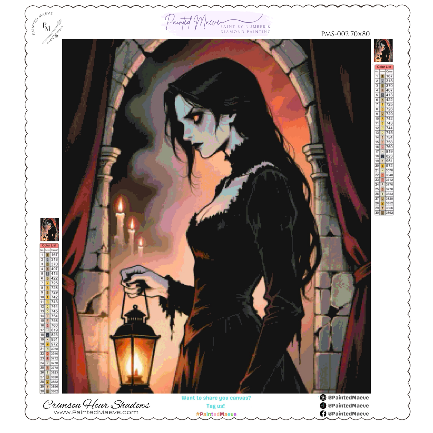 Crimson Hour Shadows: Diamond Painting Halloween Collection