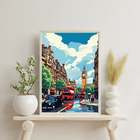 Rainy London Stroll: Paint-by-Number Collection (24/36/48 colors | No Frame)