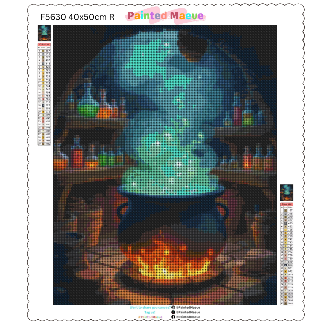 Enchanted Cauldron: Diamond Painting Halloween Collection