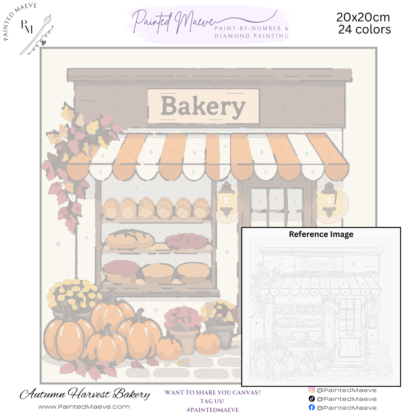 Autumn Harvest Bakery: Paint-by-Number Collection (24/36/48 colors | No Frame)